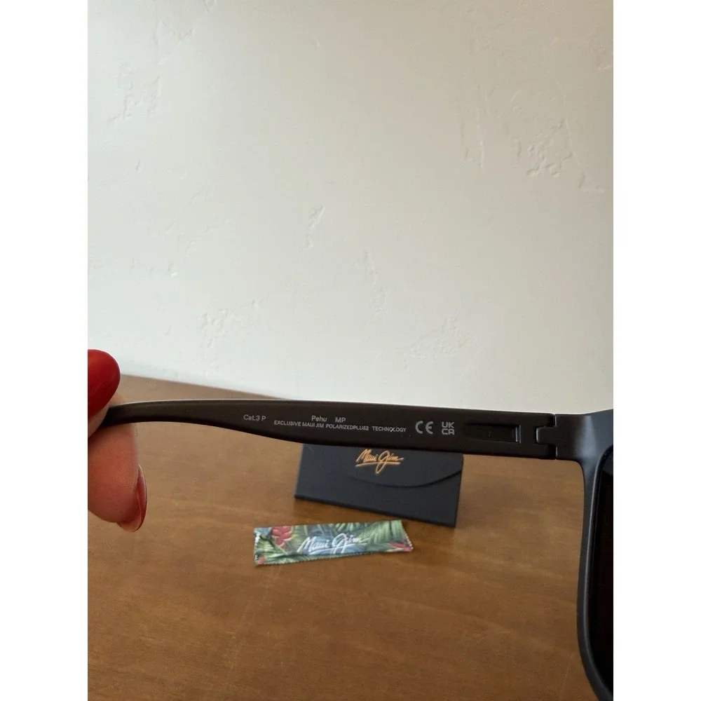 Maui Jim Pehu 55mm Black Polarized Sunglasses NEW MJ0602S-003 Men's XL